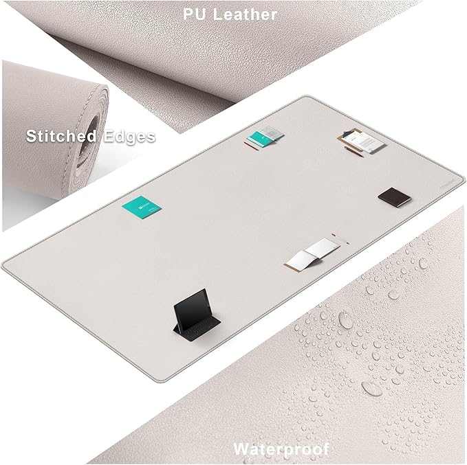 CENNBIE MAX200 78.7" x 39.4" Leather Desk Mat, Extra Large Desk Pad Blotter - Image 3