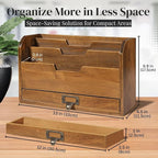 Flexzion 3 Tier Wooden Desk Organizer - Image 6
