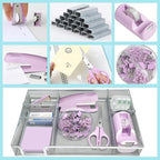 Purple Office Desk Accessories, Stapler and Tape Dispenser Set, Staple Remover - Image 4