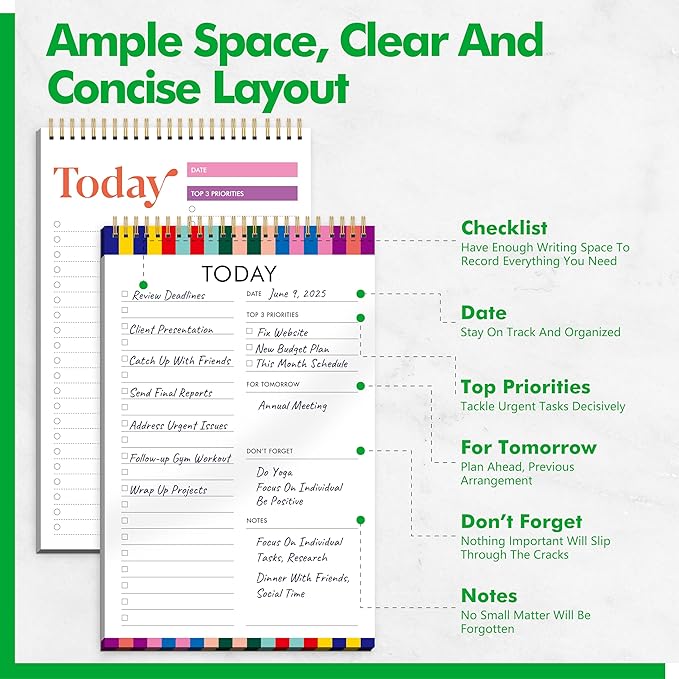 2 To Do List Notepads, Daily Planner Notebook - Image 2