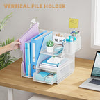 Marbrasse Desk Organizer and Accessories, 3-Tier File Organizer - Image 5