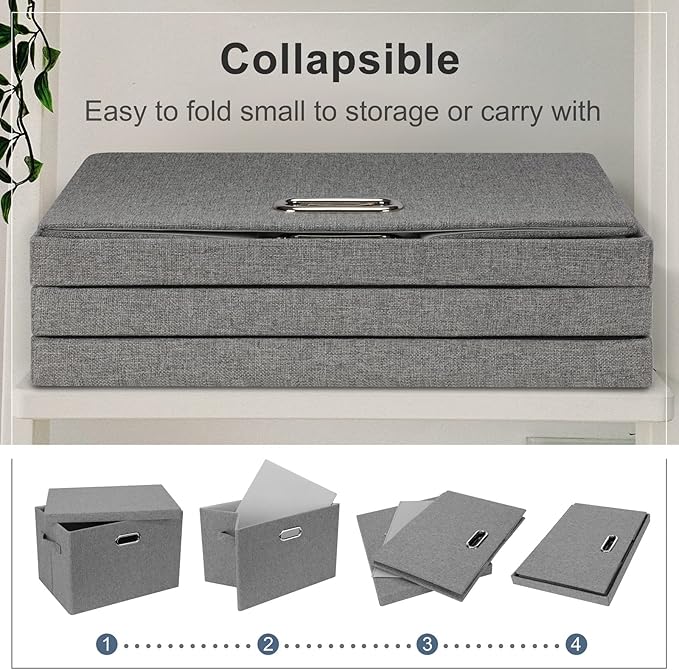 Graciadeco Large 17" 36 Quart Collapsible Stackable Storage Bins - Image 5