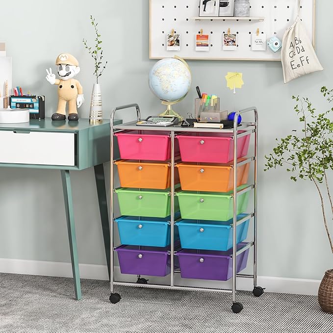 GLACER 10 Drawer Rolling Cart, Storage Cart - Image 2