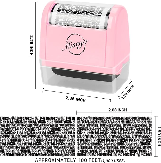 Miseyo Wide Identity Theft Protection Roller Stamp Set - Image 2