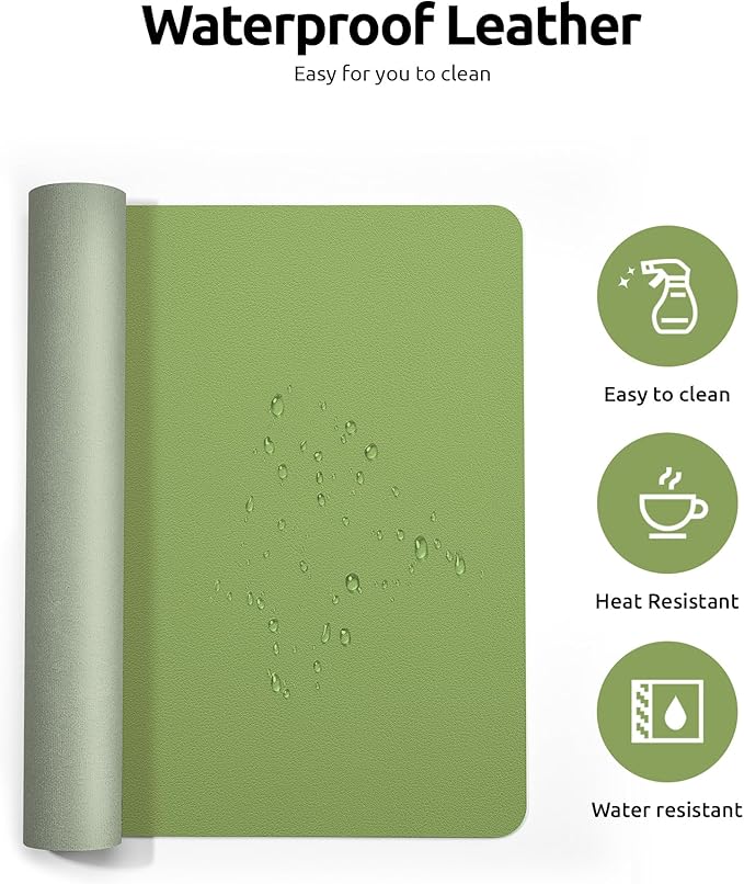 YSAGi Leather Desk Protector, Office Mat, Large Mouse Mat, Non-Slip PU Leather - Image 4