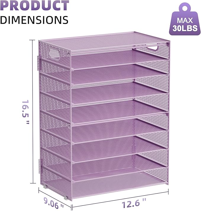 Marbrasse Paper Organizer Letter Tray, 9 Tier Mesh File Organizer - Image 5