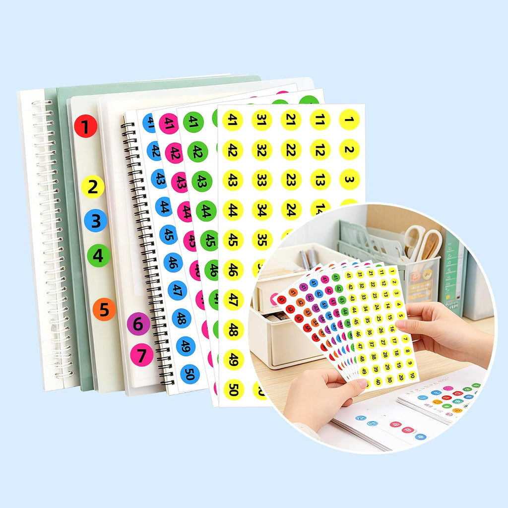 Number Stickers 1-100, 0.4 Inch, 3500 Pcs, Multicolor | Small Number Dot Labels, Consecutive Number, Self Adhesive Decal, For Inventory, Storage, Boxes, Classification, Organizing