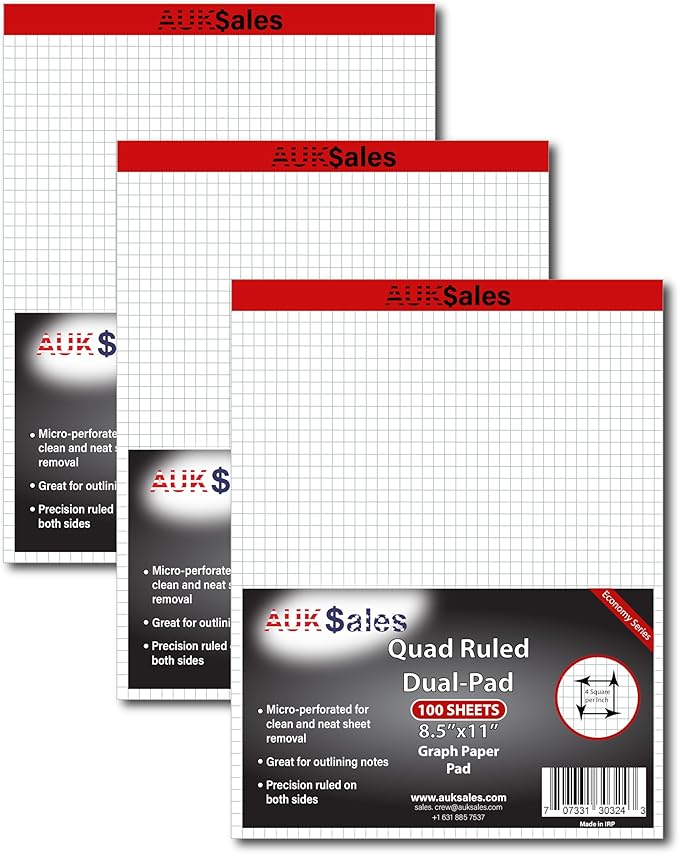 Graph Paper Pad Multisize by AUKSALES