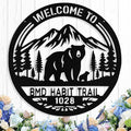 Custom Bear Metal Sign, Personalized Metal Address Signs Plague by logo