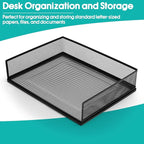 AZFUNN Wire Mesh Letter Trays Paper Tray Desk File Organizer, 2 Pack Stackable - Image 5