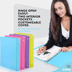 1 Inch 3 Ring Binder 1” Binder Clear View Cover - Image 2