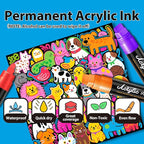 MEHVOR Acrylic Paint Markers, 5 Vibrant Colors Poster Markers Jumbo 15mm Wide - Image 4