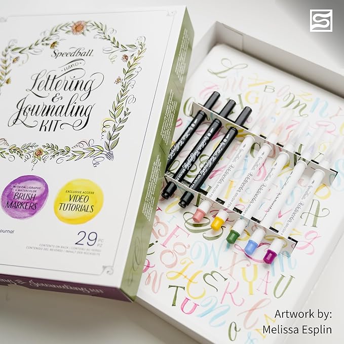 Speedball Hand-Lettering & Journaling Set, Brush Tip Pens Calligraphy, Bullet - Image 8