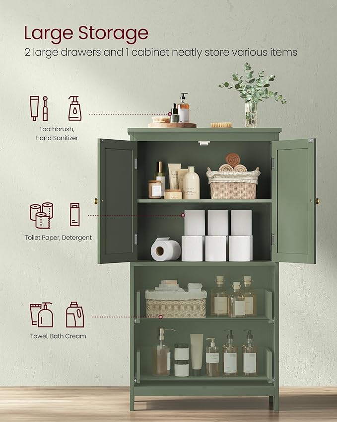 VASAGLE Floor Storage Cabinet, Freestanding Storage Unit - Image 5
