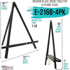 U.S. Art Supply 16" Black Wood Tabletop Easel - Image 2