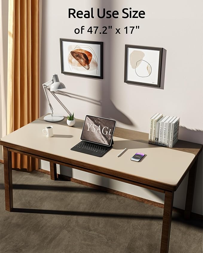 YSAGi Leather Desk Pad Protector, Office Desk Mat, Large Mouse Pad, Non-Slip PU - Image 2