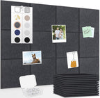 Smarpau Large Cork Board for Walls, 12 Pack Square Bulletin Board, Felt Wall by Smarpau
