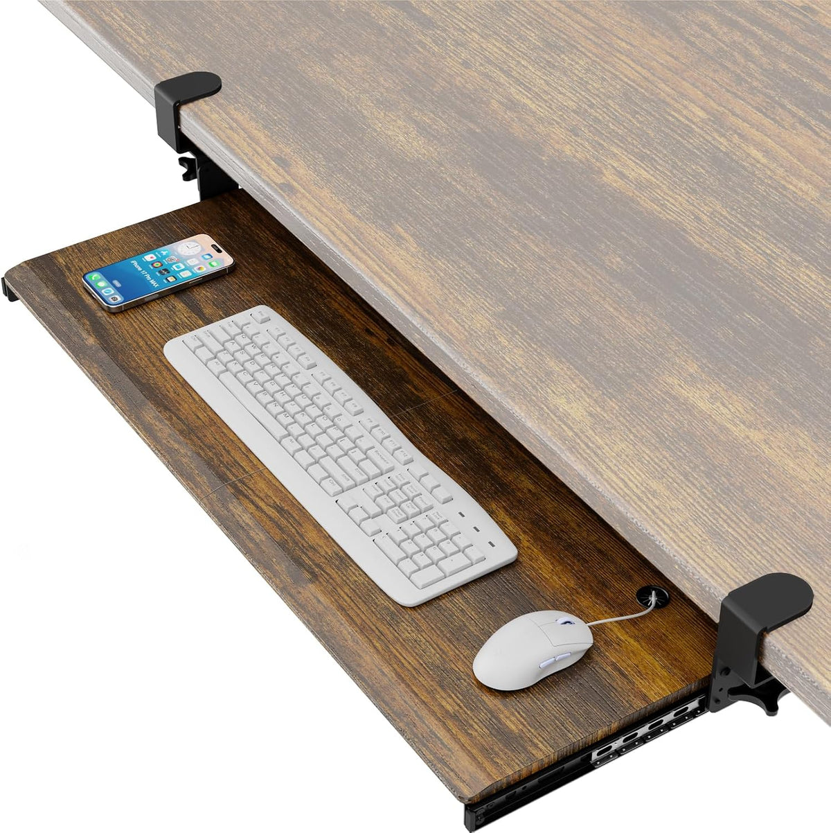 AX WABER Keyboard Tray Under Desk Pull Out with Extra Sturdy C Clamp Mount Sy...
