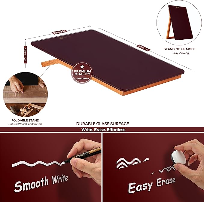 YEOUX Glass Small Whiteboard - Image 3