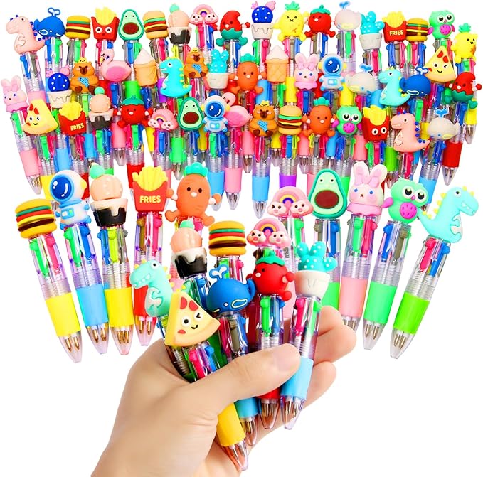 LiYiQ 50 Pcs Multicolor Pen in One Fun 4-in-1 Cute Pens Bulk Kawaii Cool by LiYiQ