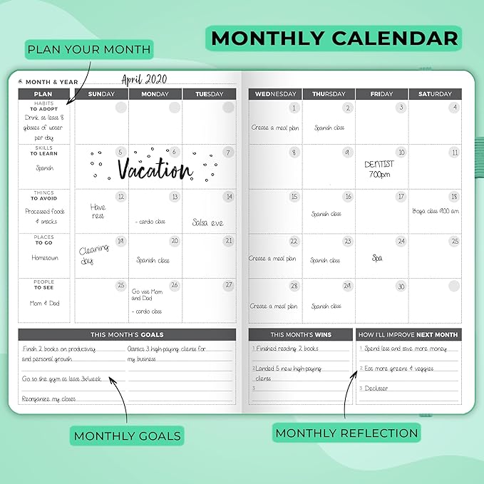 Clever Fox Planner – Undated Weekly & Monthly Planner - Image 4