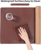 Wolaile PU Leather Desk Pad Blotter 27x13 inches, Non-Slip Base Waterproof - Image 4