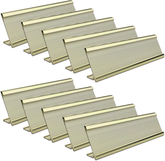 10 Pack 2" x 8" Aluminum Desk Name Plate Holder, Office Name Plate Holder by Unknown