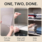 KLOZIT 6- Pack Clear Acrylic Shelf Dividers-Non-Slip Closet Organizers - Image 2