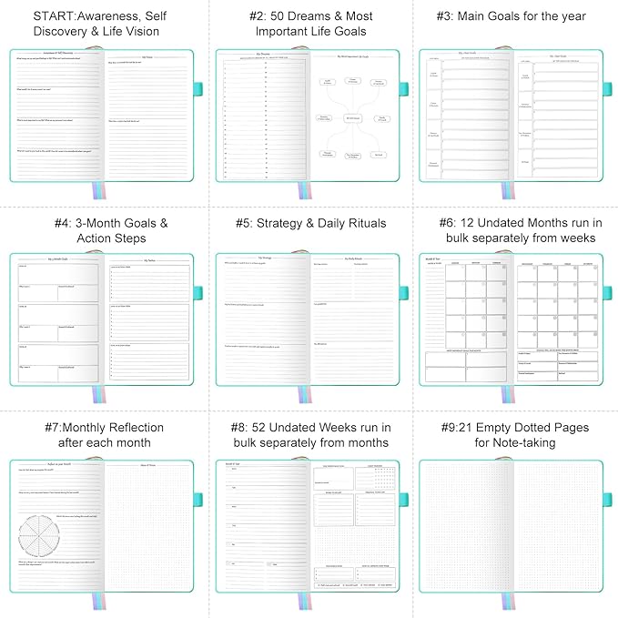 Undated Luxurious Weekly & Monthly Planner to Increase Productivity Hit Your - Image 5