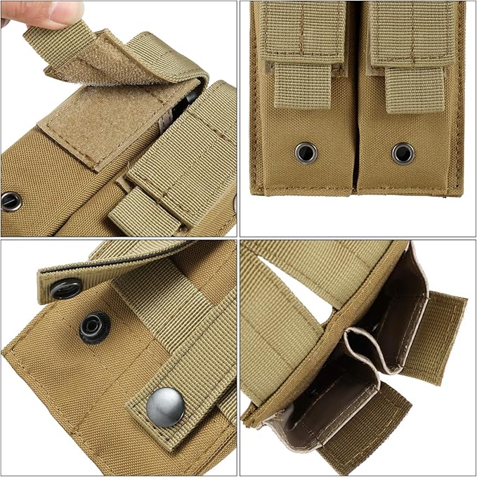 Tactical Single/Double Pistol Mag Pouch Outdoor Molle Open-Top Magazine Pouch - Image 5