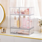 Vtopmart Clear Stackable Storage Drawers Set of 4, Plastic Organizer Bins - Image 6