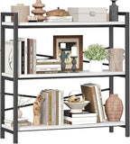 Book Shelf, 3 Tier Bookshelf 31.49" Width, Book Shelf Storage and Organization by Homeiju