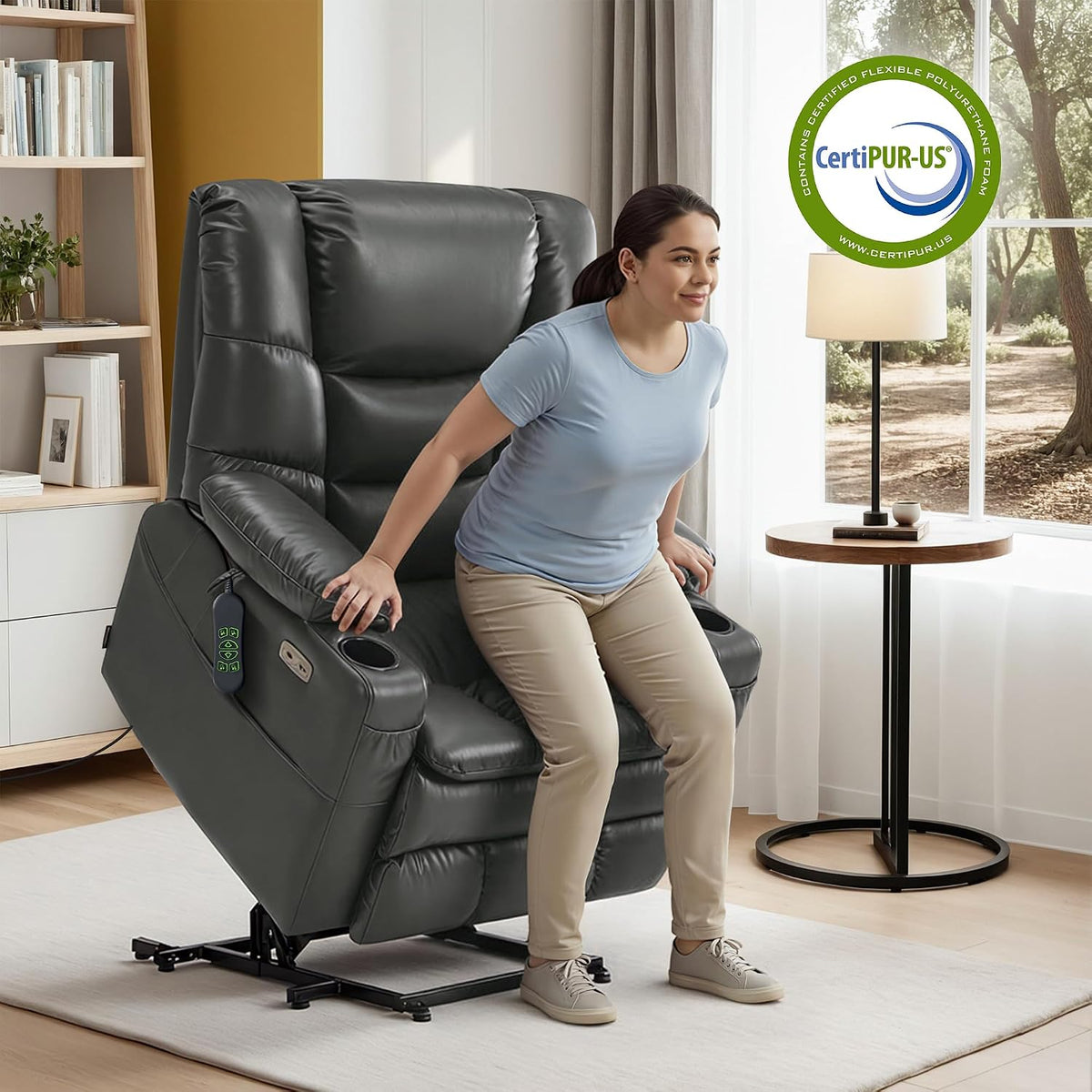 MCombo 3 Motor Lay Flat Power Lift Recliner for Elderly, Medium-Wide, R7524