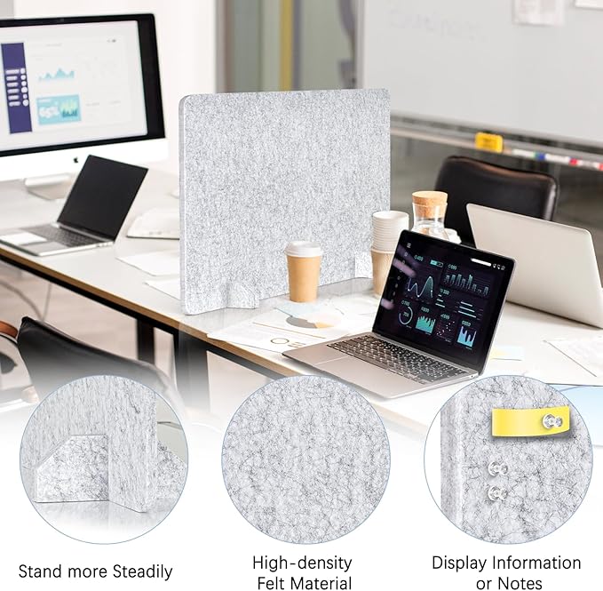 AMUSIGHT 2 Pack Acoustic Desk Dividers - Image 3