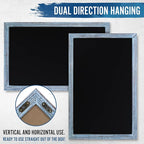 HBCY Creations 11" x 17" Rustic Blue Solid Wood Frame Wall Chalkboard, Magnetic - Image 3