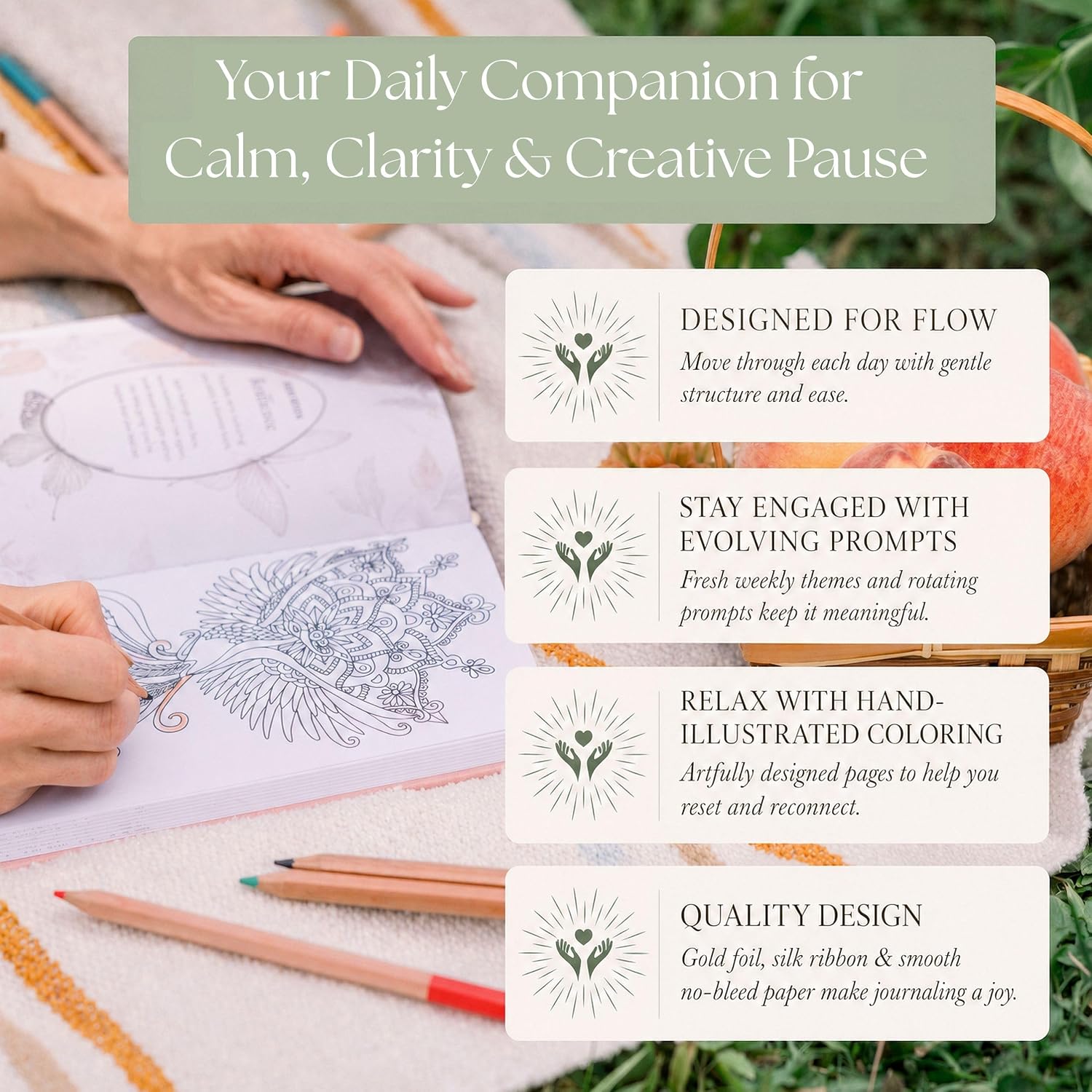Guided Mindfulness Journal for Women | 12 Weeks of Morning & Evening Prompts, Gratitude Practice & Weekly Coloring Pages | Self-Care Gift for Stress Relief, Balance & Personal Growth