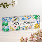 Personalized Name Plate for Desk, Custom Acrylic Desk Name Sign, Office by Unknown