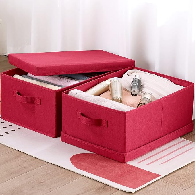 HOONEX Storage Bins with Lids for Organizing, Storage Boxes with 2 Carrying - Image 3