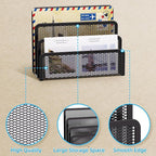 Marbrasse Mail Organizer for Desk, 3-Slot Mesh Metal Mail Holder countertop - Image 3