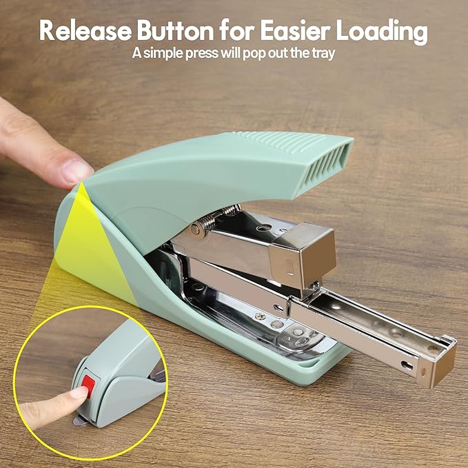 AFMAT Effortless Stapler for Desk, 50 Sheet Capacity, Low Force, Built-in - Image 4
