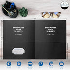 FILE-EZ Two-Pocket Folders, Textured Paper, Letter Size - Image 2