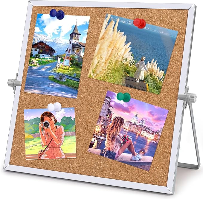 kdafio 11.81"×11.81" Cork Board Bulletin Board, Double Sided Pin Board by Kdafio
