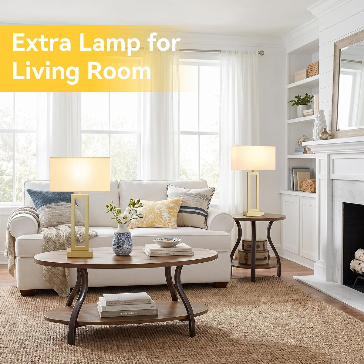 26" Tall Touch Lamps for Nightstand with USB C+A, 3 Way Dimmable Gold Lamp