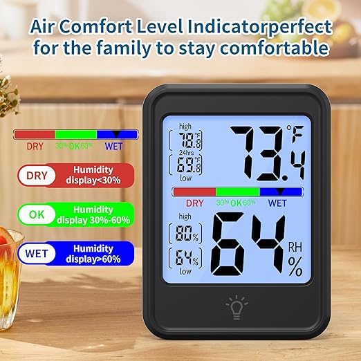 Digital Thermometer Hygrometer, Indoor Wall Thermometer, Indoor Humidity - Image 3