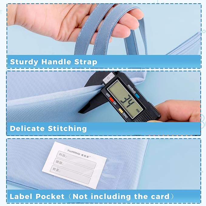 Pendancy Mesh Zipper Pouch A4 Size, Large Double Pocket Waterproof File Bag - Image 4