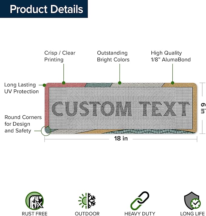 Custom Sign, Custom Street Sign, 11 Font Colors, 13 Font Styles, 4 Hole Options - Image 6