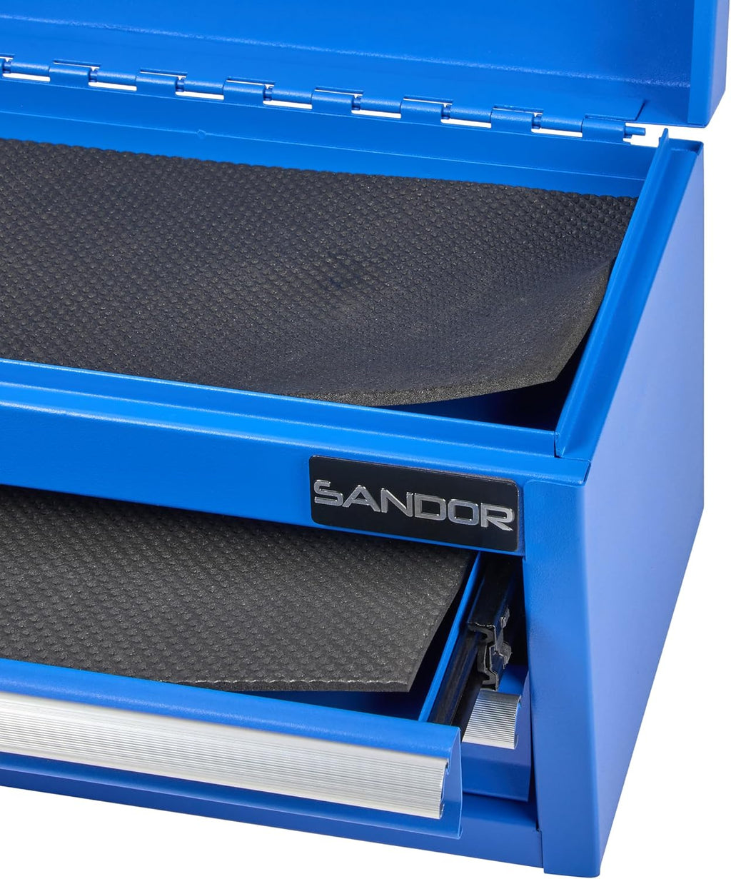 mini tool box - metal tool chest with, close-up detail