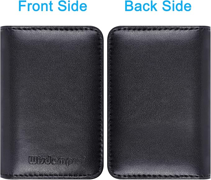 Wisdompro Business Card Holder, 2-Sided PU Leather Folio Name Card Holder - Image 6