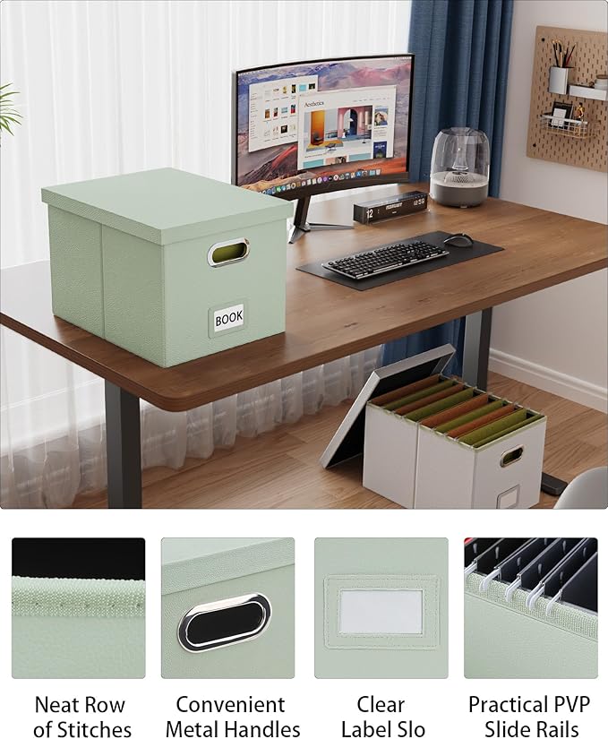 2 Pack File Storage Organizer, Portable File Box - Image 4