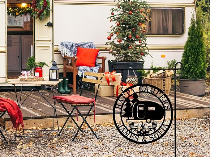 Personalized Happy Camper Metal Sign, Custom Happy Camper Yard Sign, Hanging - Image 7